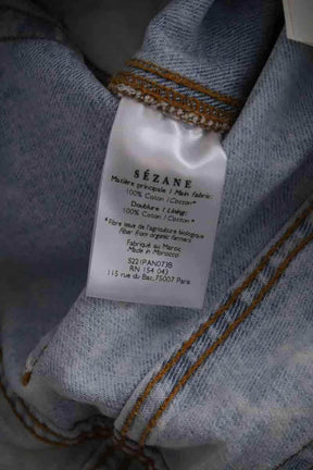 Jean droit Sézane Bleu en Coton