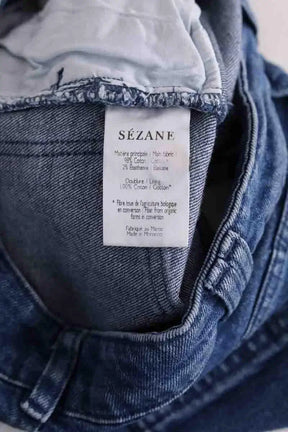 Jean droit Sézane Bleu en Coton