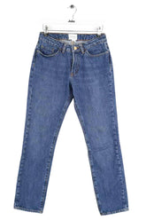 Jean droit Sézane Bleu en Coton, taille XS - Seconde Main