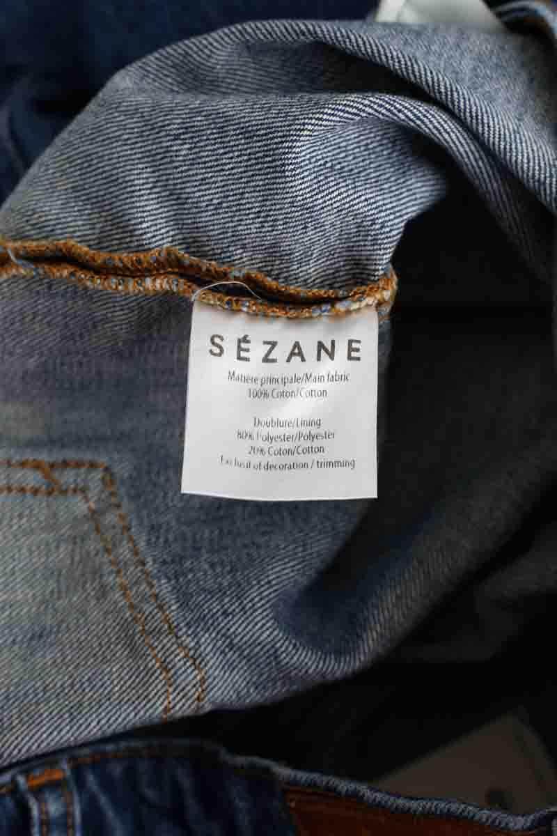 Jean droit Sézane Bleu en Coton