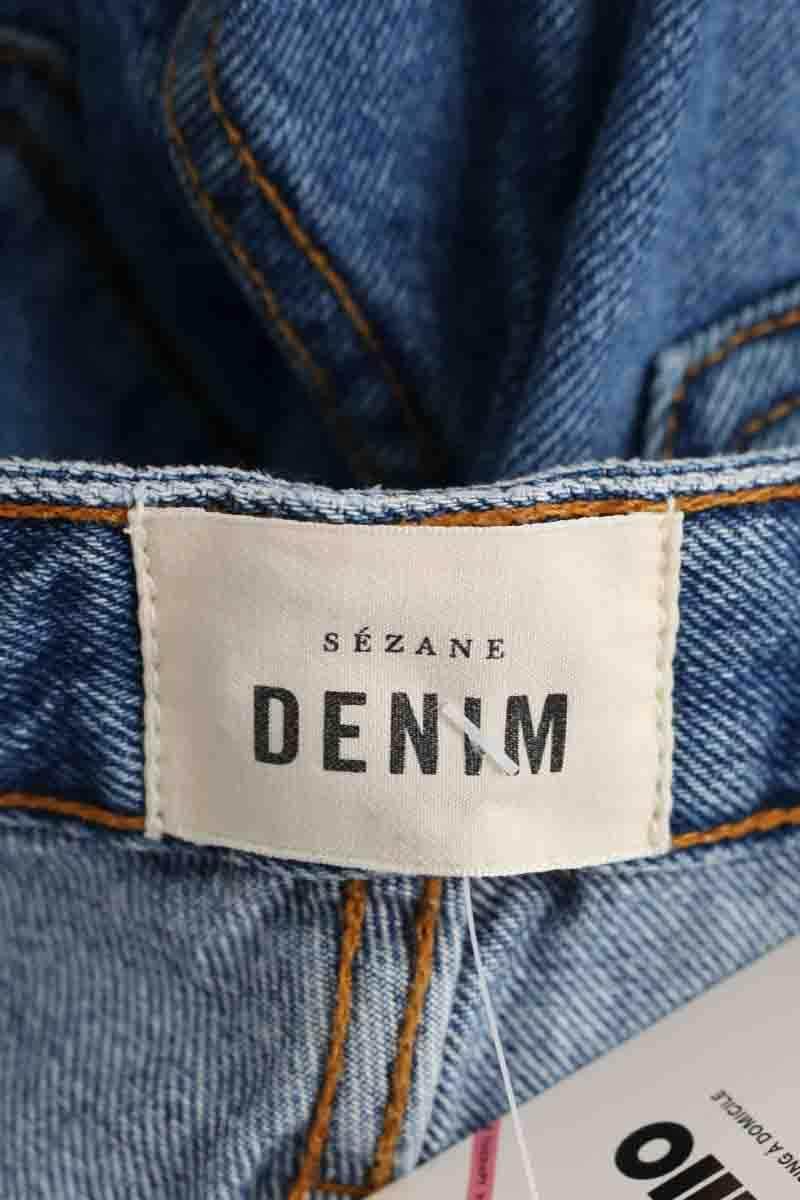 Jean droit Sézane Bleu en Coton