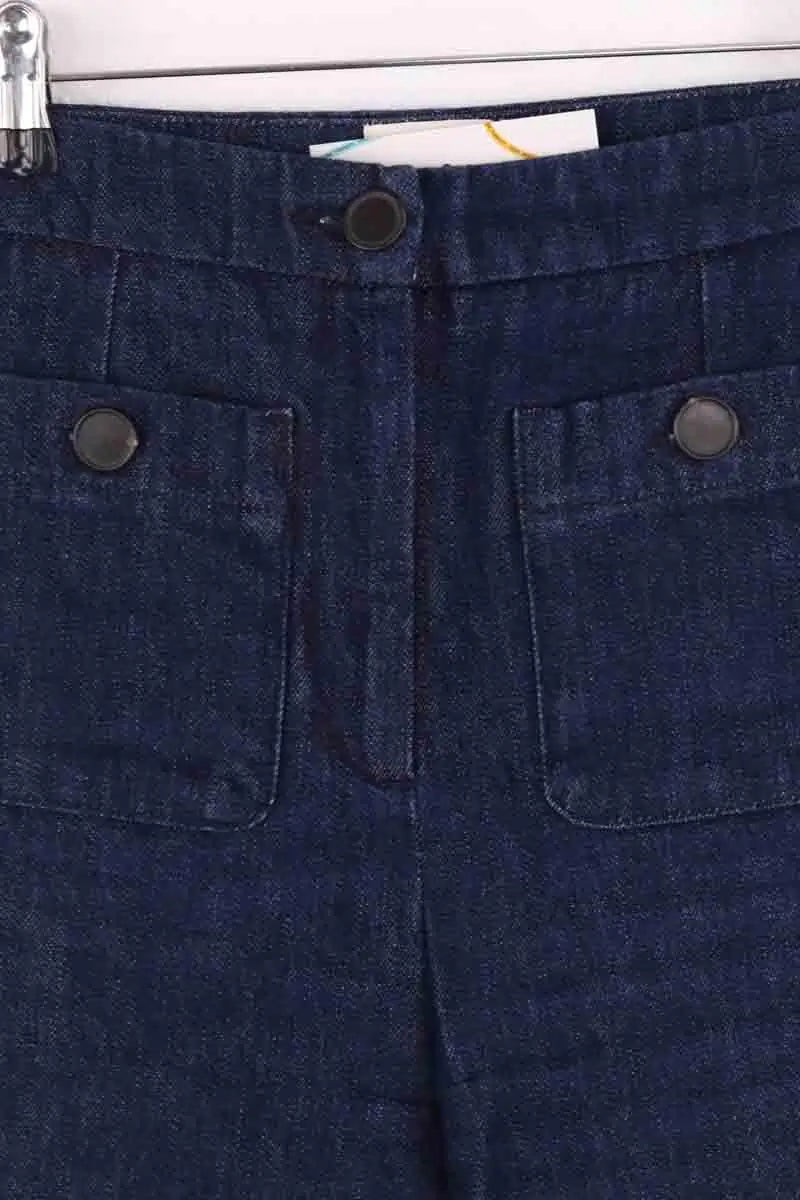 Jean droit Sézane Bleu en Coton