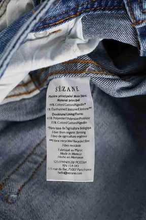Jean droit Sézane Bleu en Coton