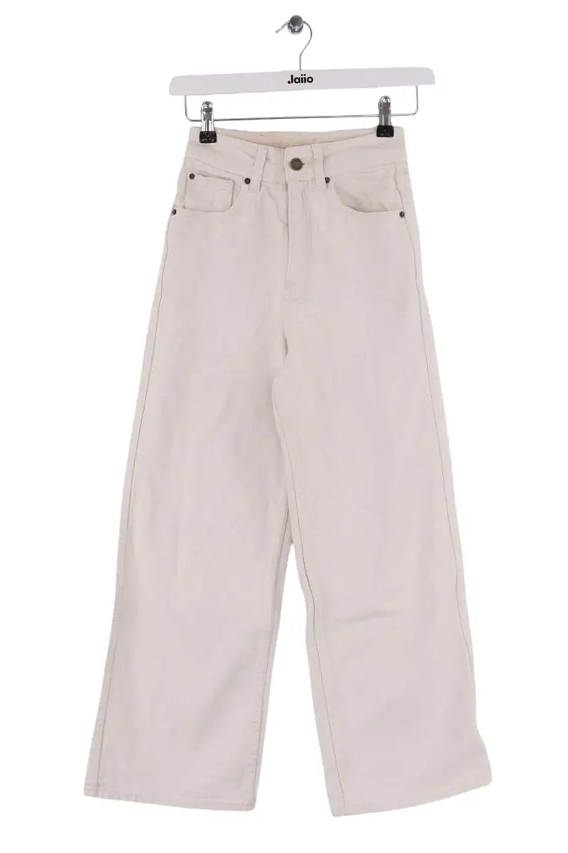 Jean droit Sézane Ecru en Coton, taille XXS - Seconde Main