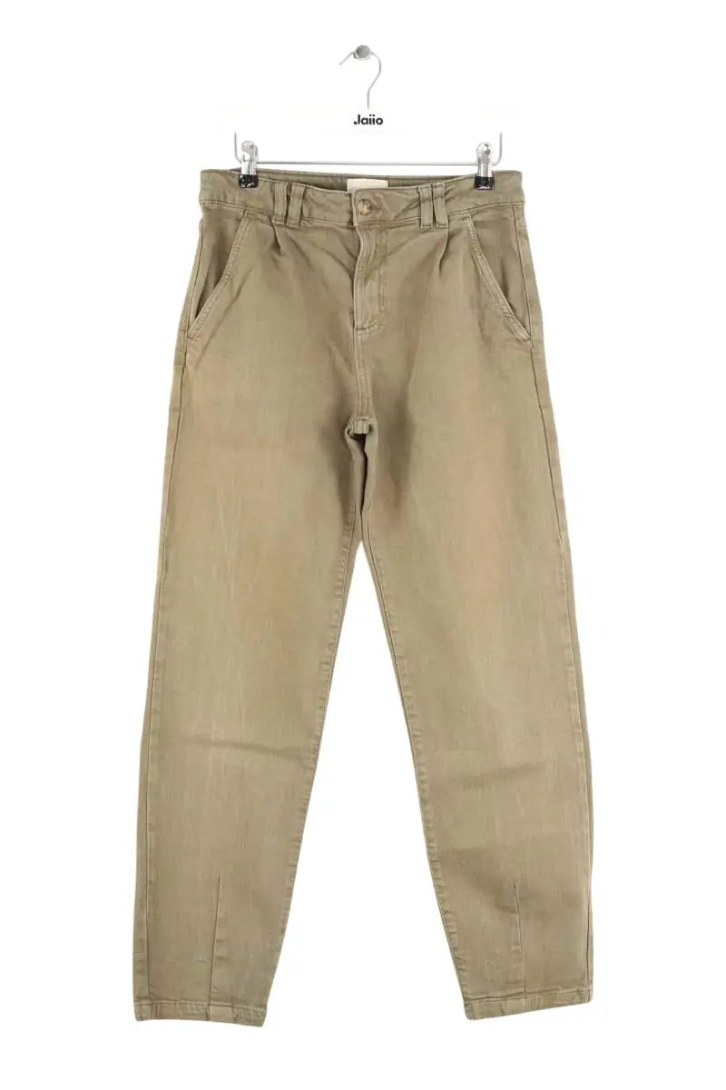 Jean droit Sézane Kaki en Coton, taille S - Seconde Main