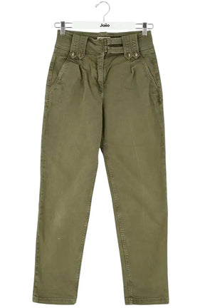 Jean droit Sézane Kaki en Coton, taille XS - Seconde Main