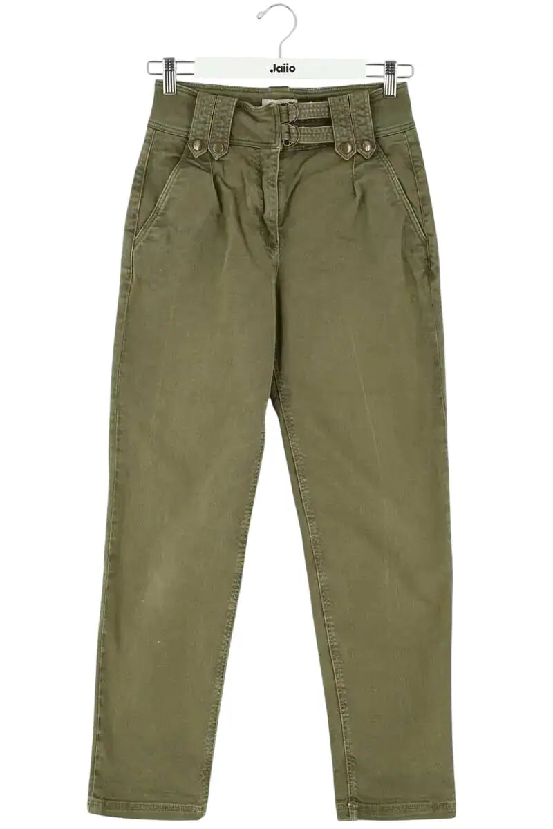 Jean droit Sézane Kaki en Coton, taille XS - Seconde Main