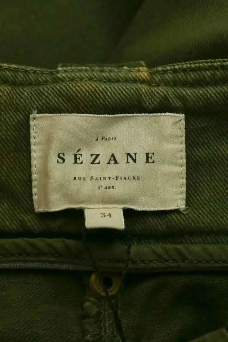Jean droit Sézane Kaki en Coton