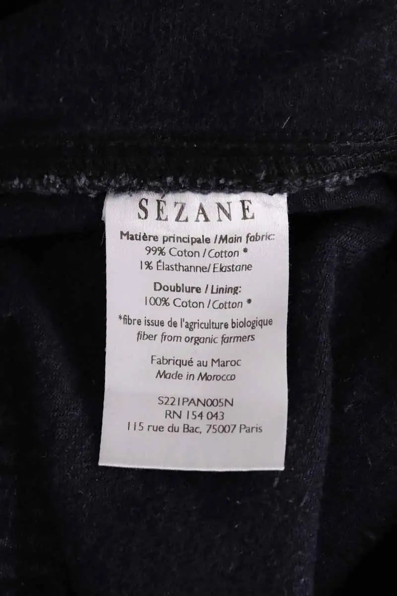 Jean droit Sézane Noir en Coton