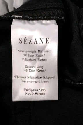 Jean droit Sézane Noir en Coton