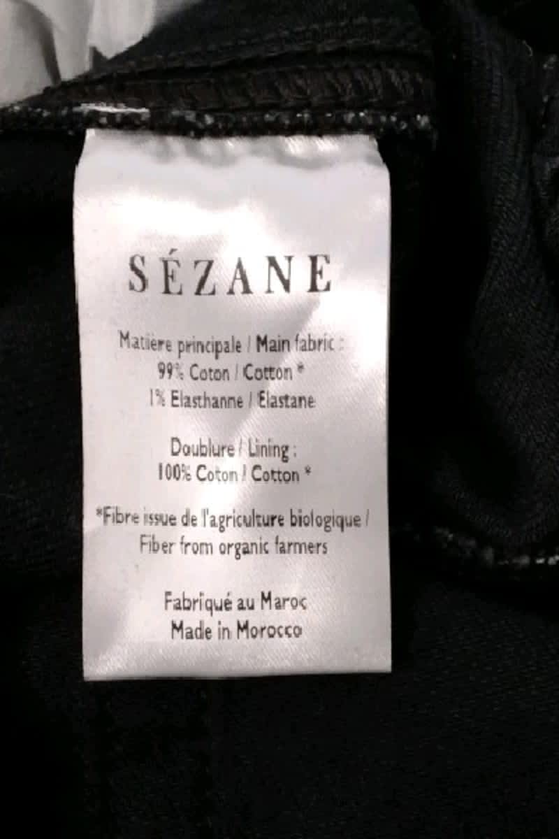 Jean droit Sézane Noir en Coton