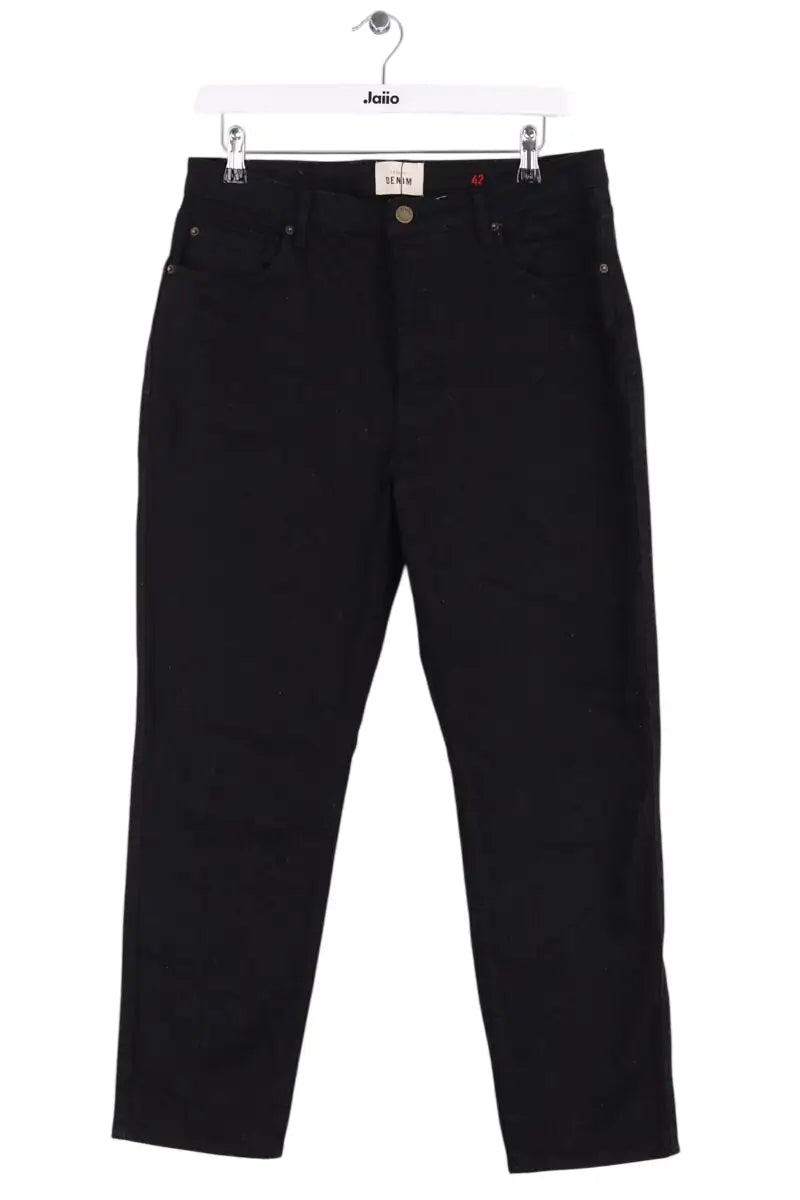 Jean droit Sézane Noir en Coton, taille XL - Seconde Main