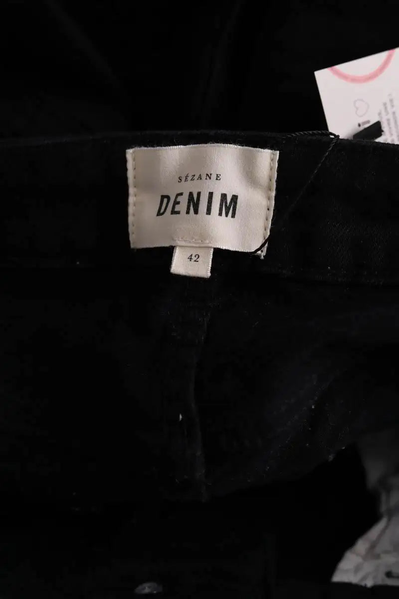 Jean droit Sézane Noir en Coton
