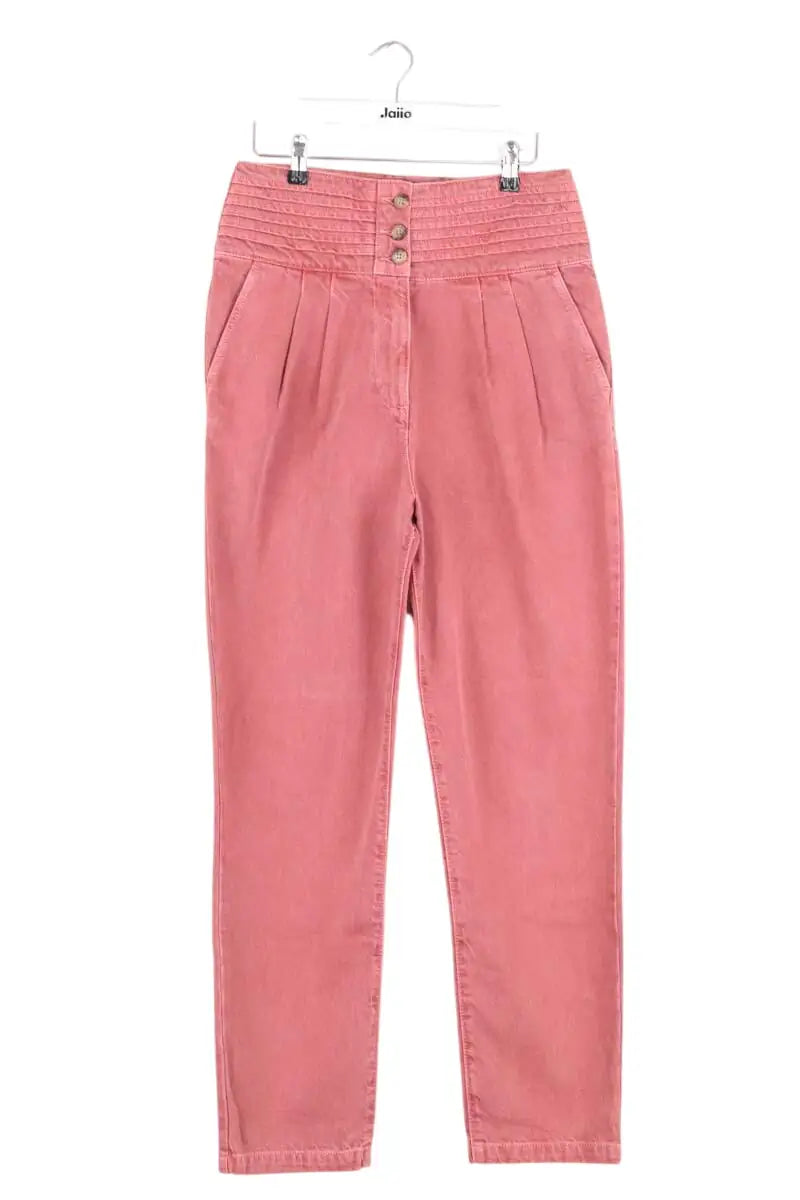 Jean droit Sézane Rose en Coton, taille L - Seconde Main