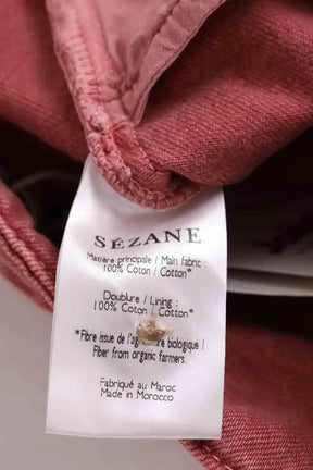 Jean droit Sézane Rose en Coton