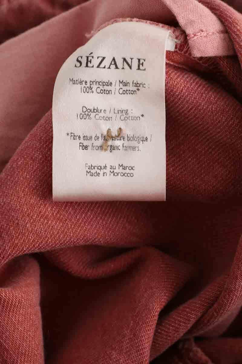 Jean droit Sézane Rose en Coton