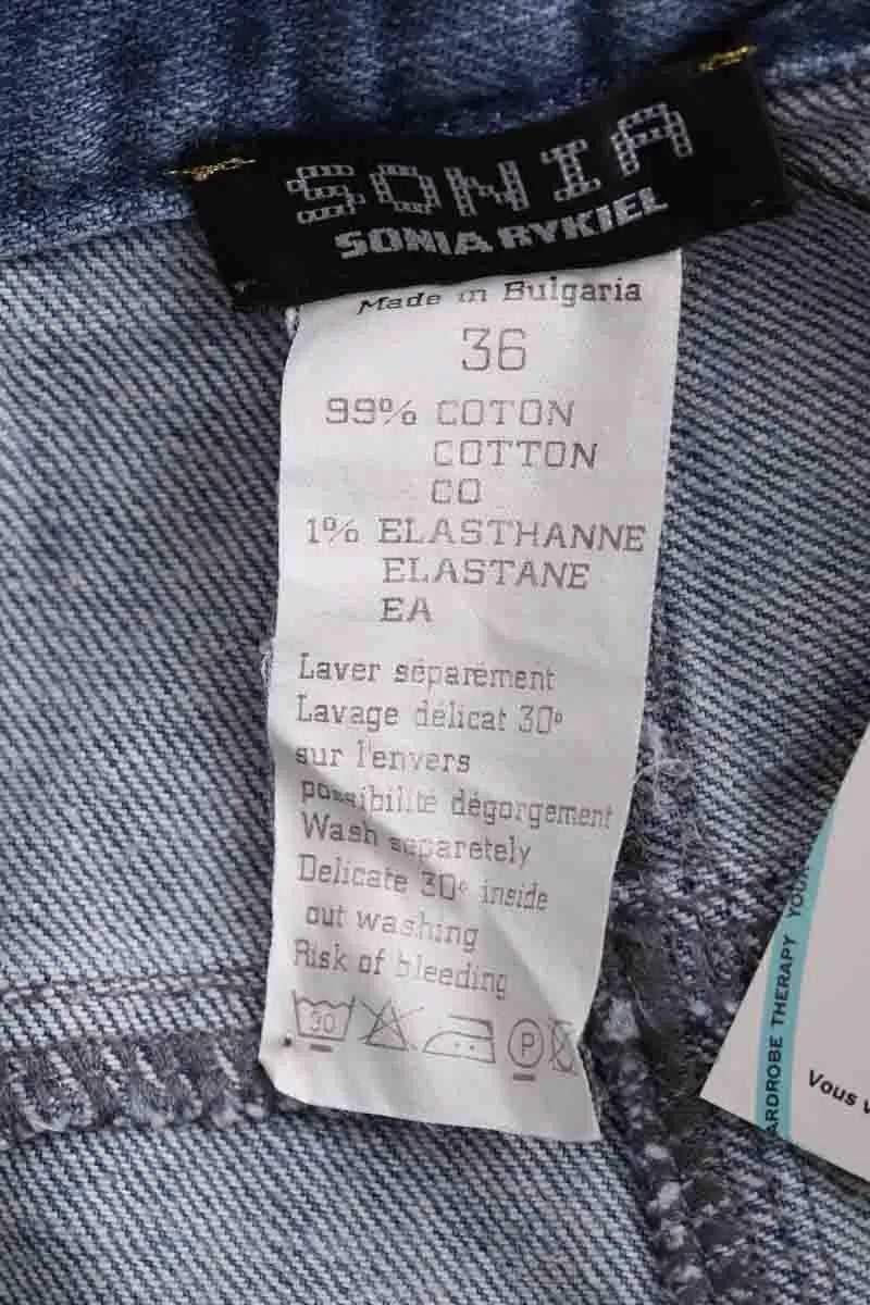 Jean droit Sonia Rykiel Bleu en Coton