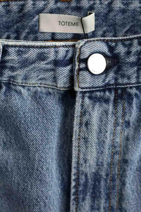 Jean droit Totême High slim denim vintage Bleu en Coton