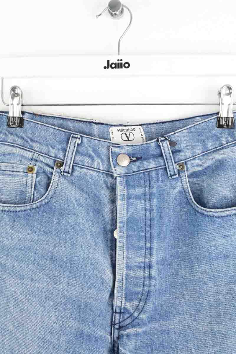 Jean droit Valentino Bleu en Coton