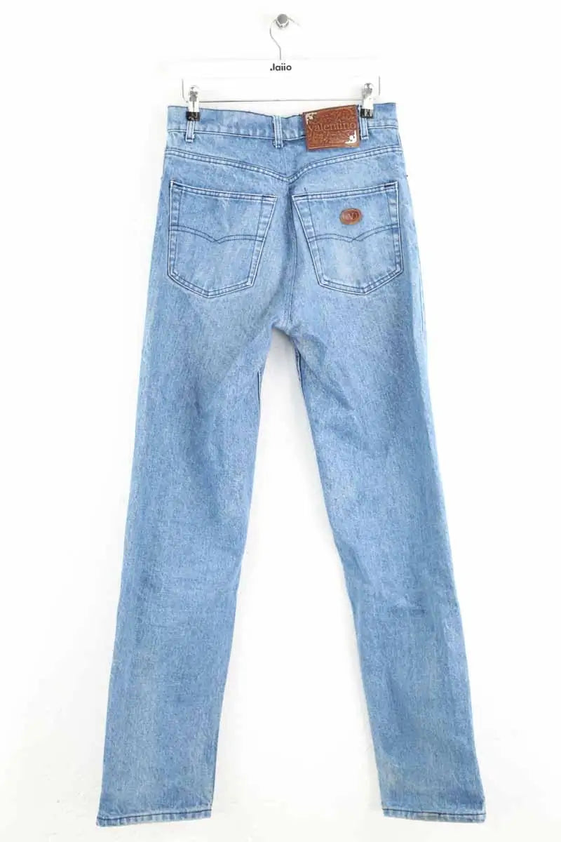 Jean droit Valentino Bleu en Coton