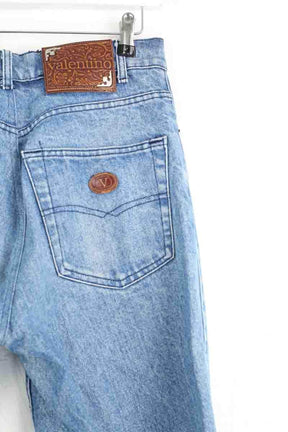 Jean droit Valentino Bleu en Coton