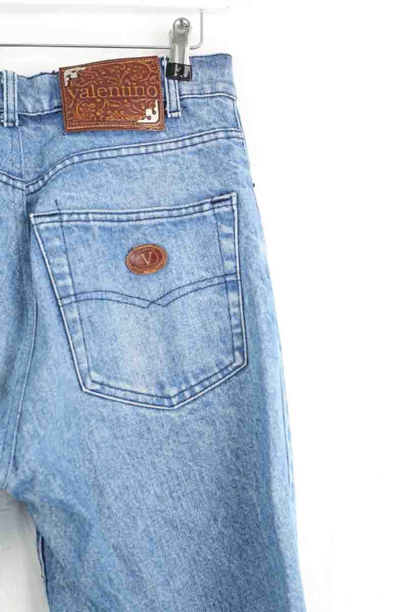 Jean droit Valentino Bleu en Coton