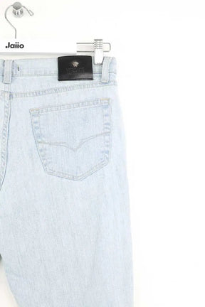 Jean droit Versace Bleu en Coton