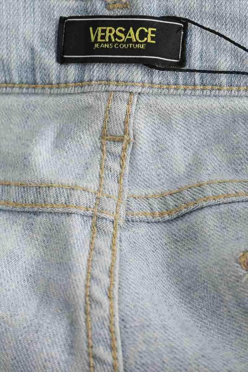 Jean droit Versace Bleu en Coton