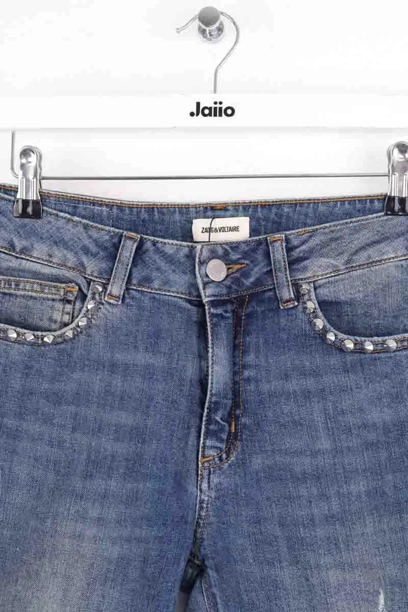 Jean droit Zadig & Voltaire Bleu en Coton