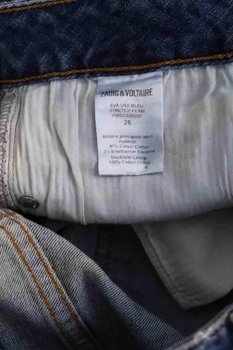 Jean droit Zadig & Voltaire Bleu en Coton