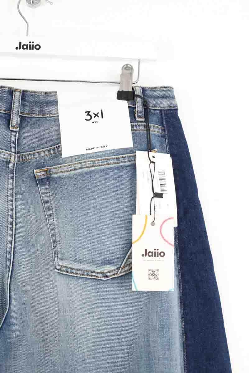 Jean large 3x1 Alaska flip tomboy Bleu en Coton