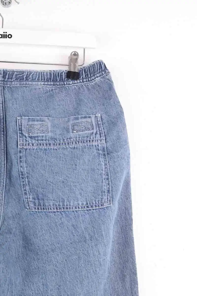 Jean large American Vintage Bleu en Coton