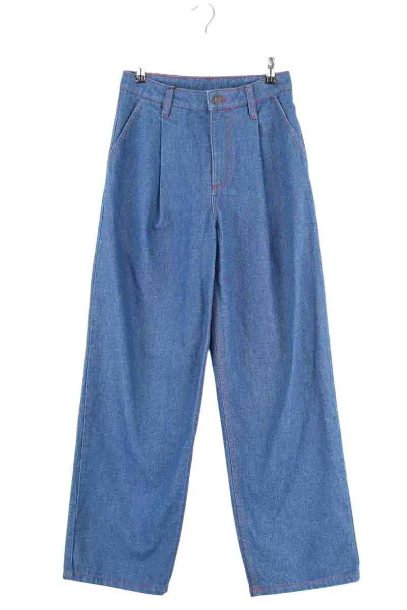 Jean large American Vintage Bleu en Coton, taille XS - Seconde Main