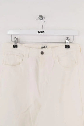 Jean large Balzac Blanc en Coton