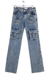 Jean large Blumarine Bleu en Coton, taille M - Seconde Main
