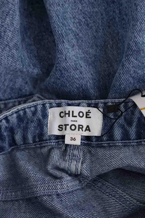 Jean large Chloé Stora Bleu en Coton