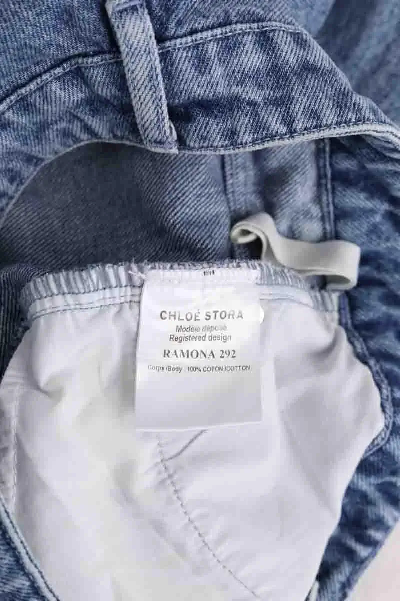 Jean large Chloé Stora Bleu en Coton