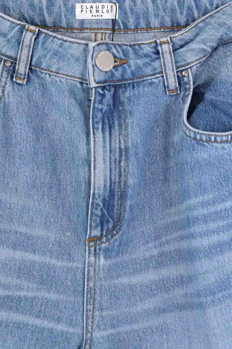 Jean large Claudie Pierlot Bleu en Coton