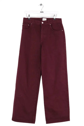 Jean large Claudie Pierlot Bordeaux en Coton, taille M - Seconde Main