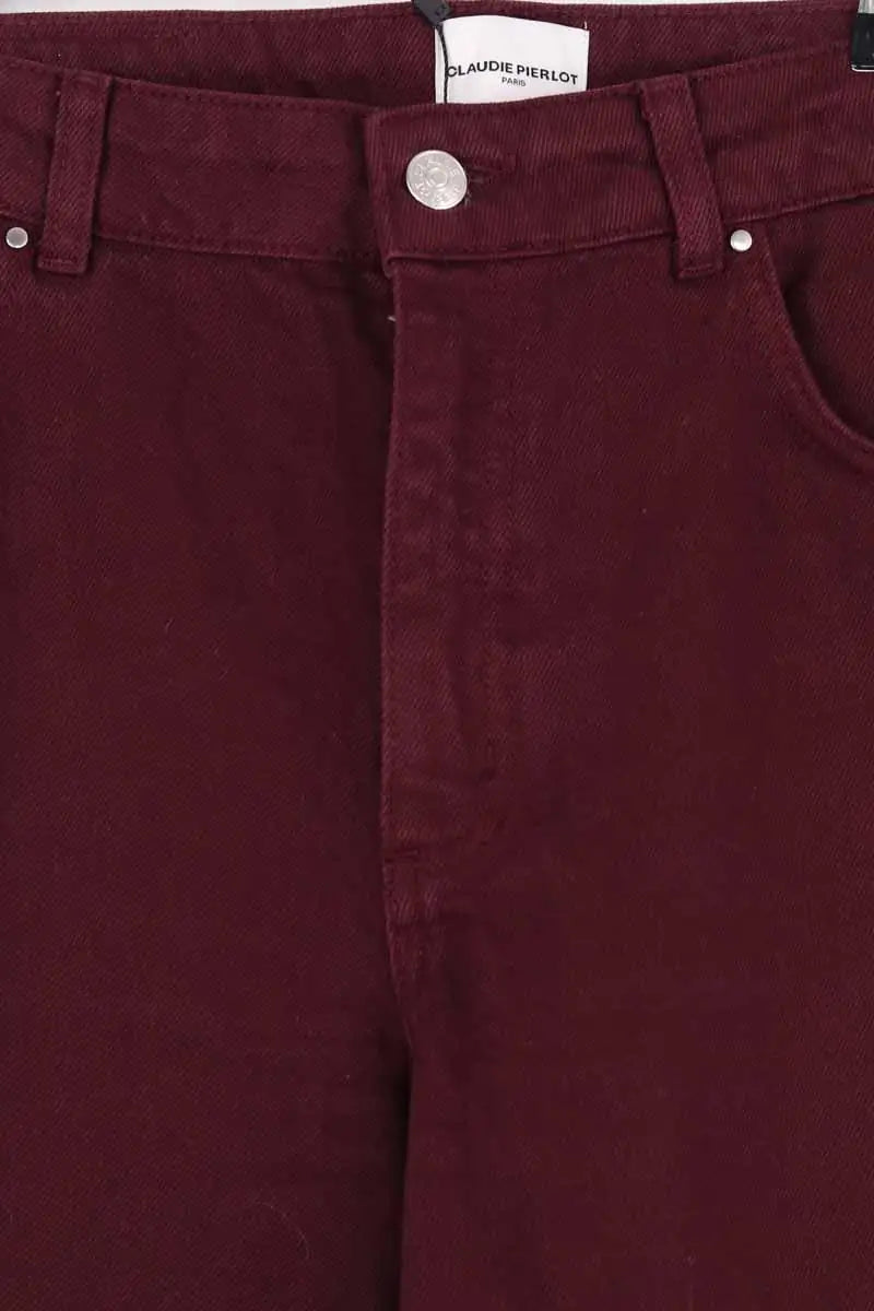 Jean large Claudie Pierlot Bordeaux en Coton