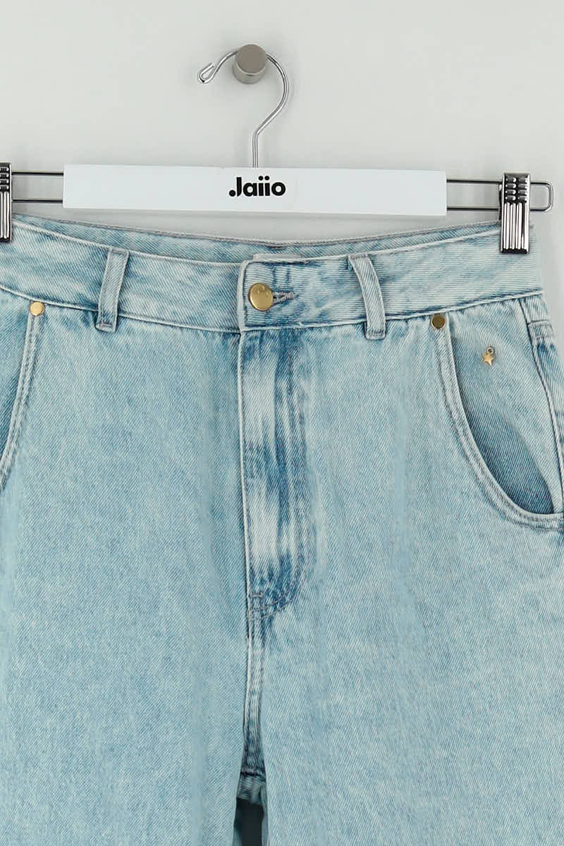 Jean large Des Petits Hauts Bleu en Coton