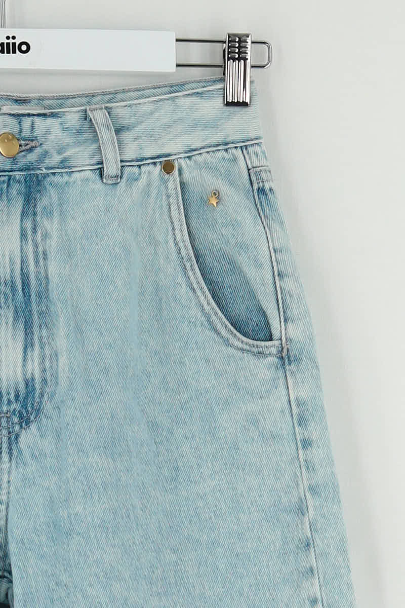 Jean large Des Petits Hauts Bleu en Coton