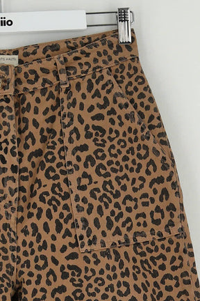 Jean large Des Petits Hauts Marron en Coton