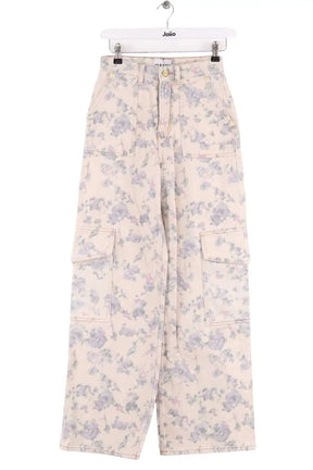 Jean large Ganni Ecru en Coton, taille XS - Seconde Main