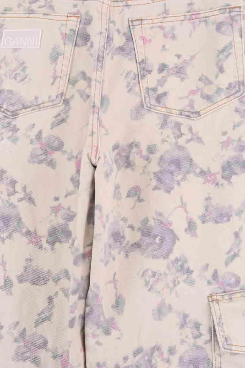 Jean large Ganni Ecru en Coton