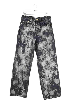 Jean large Ganni Noir en Coton, taille XS - Seconde Main