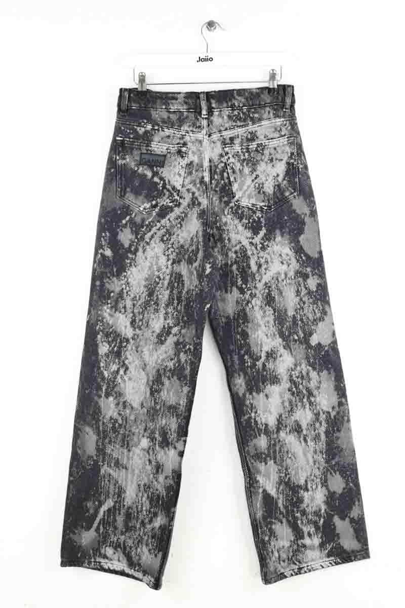 Jean large Ganni Noir en Coton