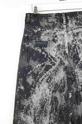 Jean large Ganni Noir en Coton