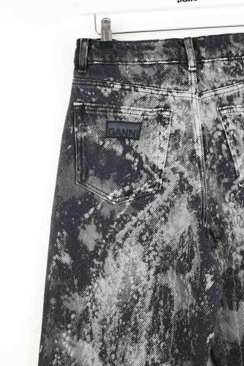 Jean large Ganni Noir en Coton