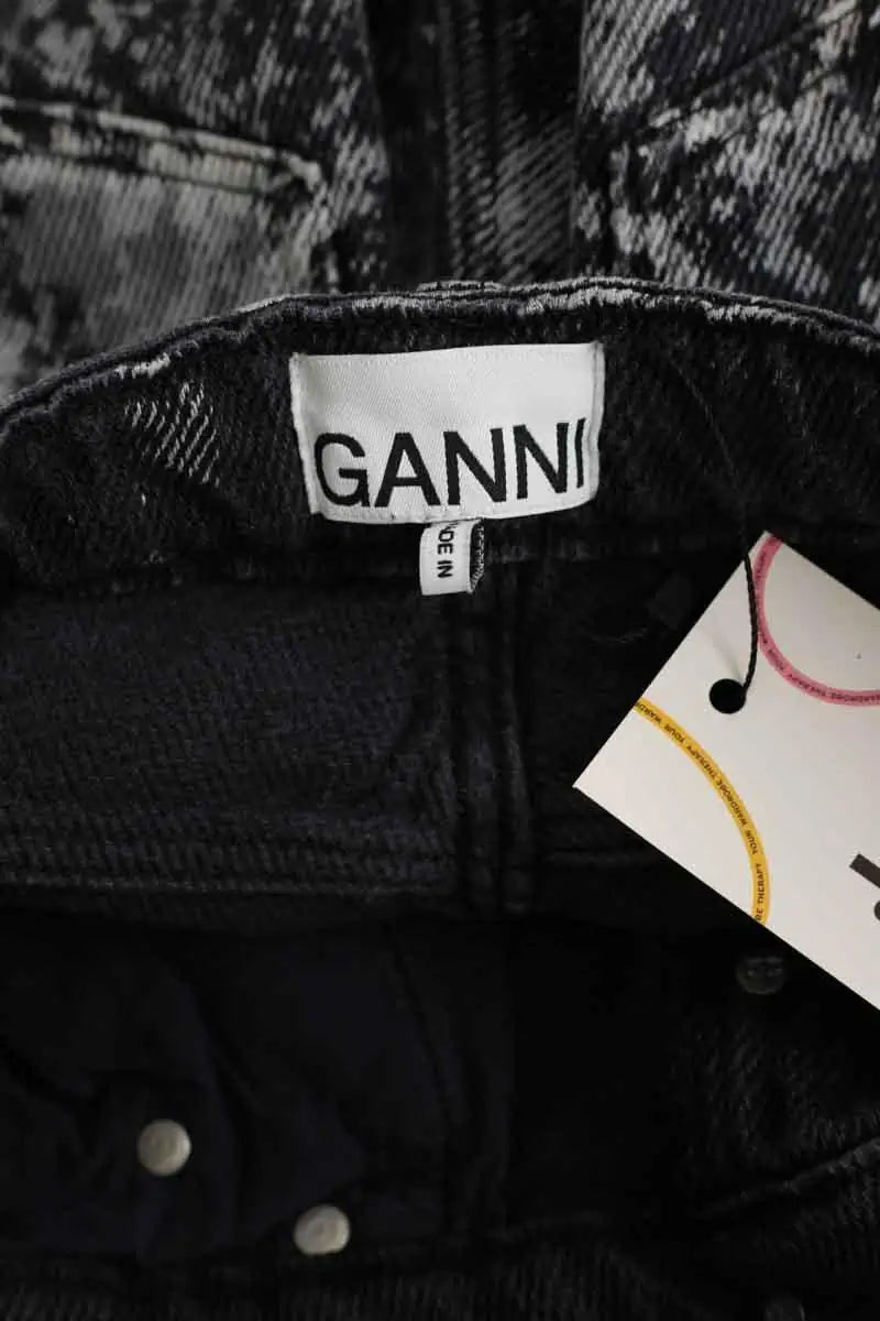 Jean large Ganni Noir en Coton